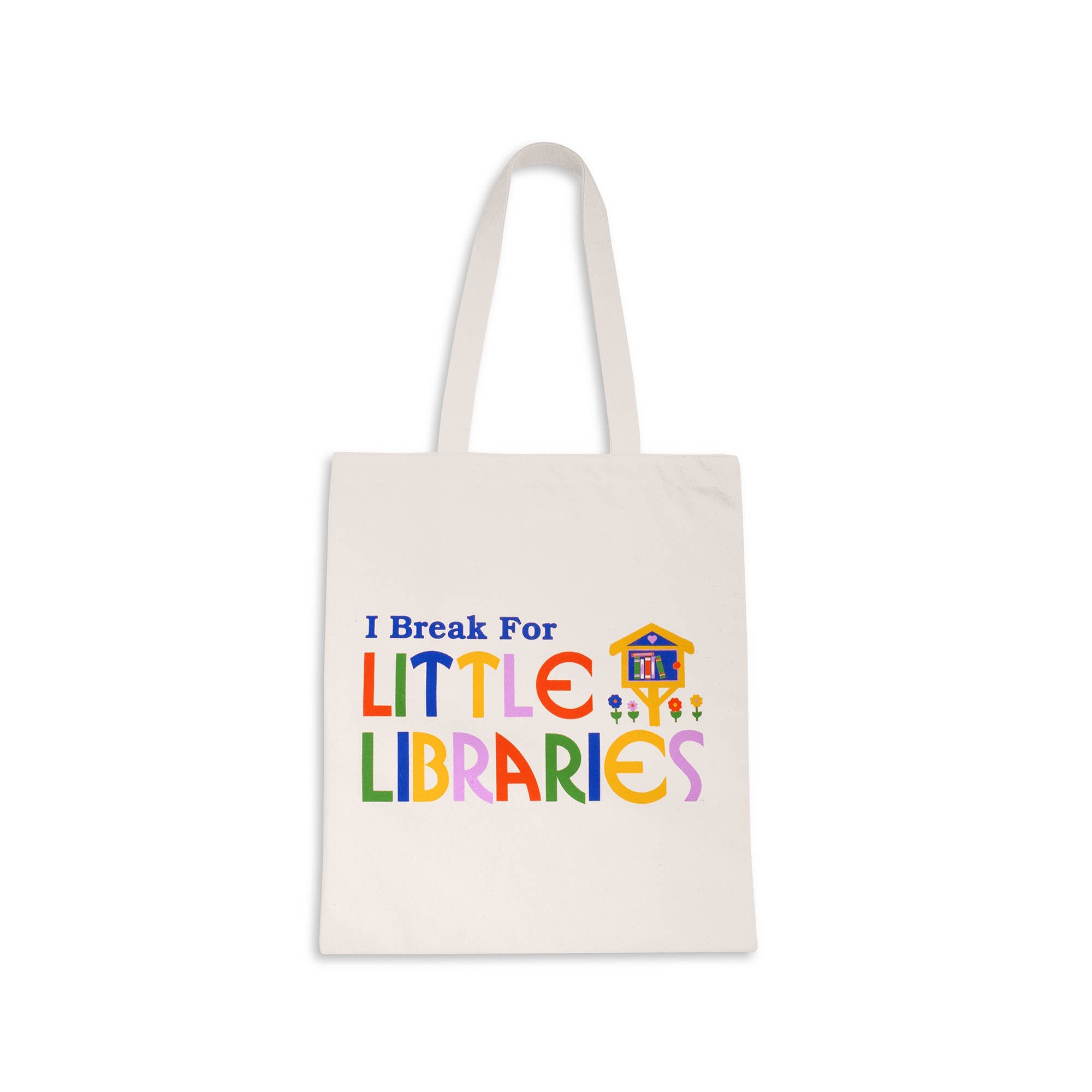 "I Break For Little Libraries" Canvas Tote Bag