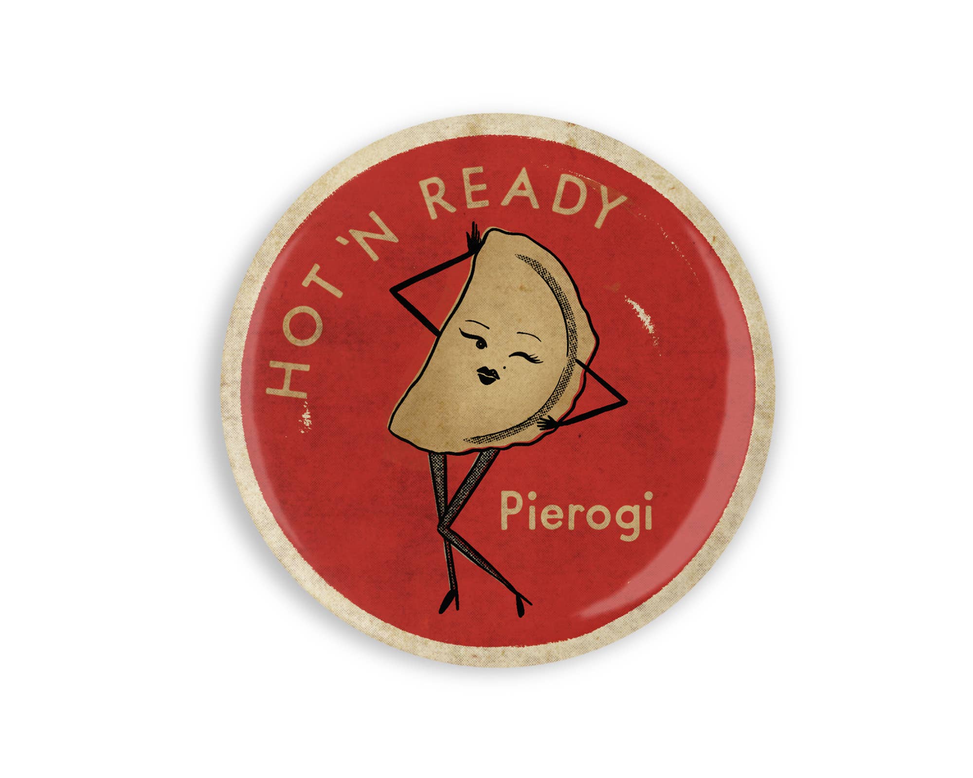 "Hot 'n Ready Pierogi" Illustrated Magnet