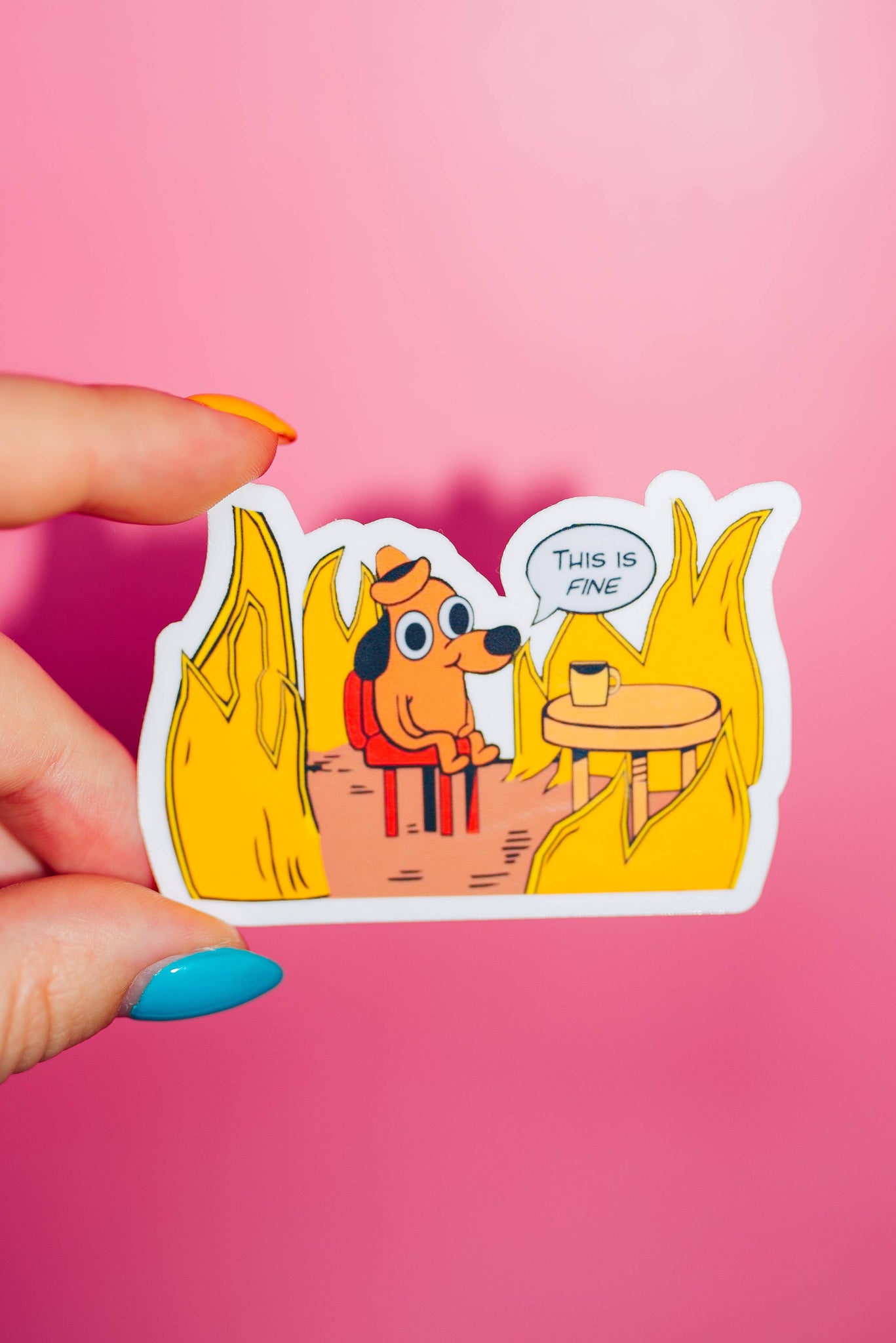 "This Is Fine Meme" Sticker