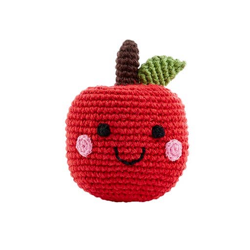 Friendly Stuffed Apple Rattle