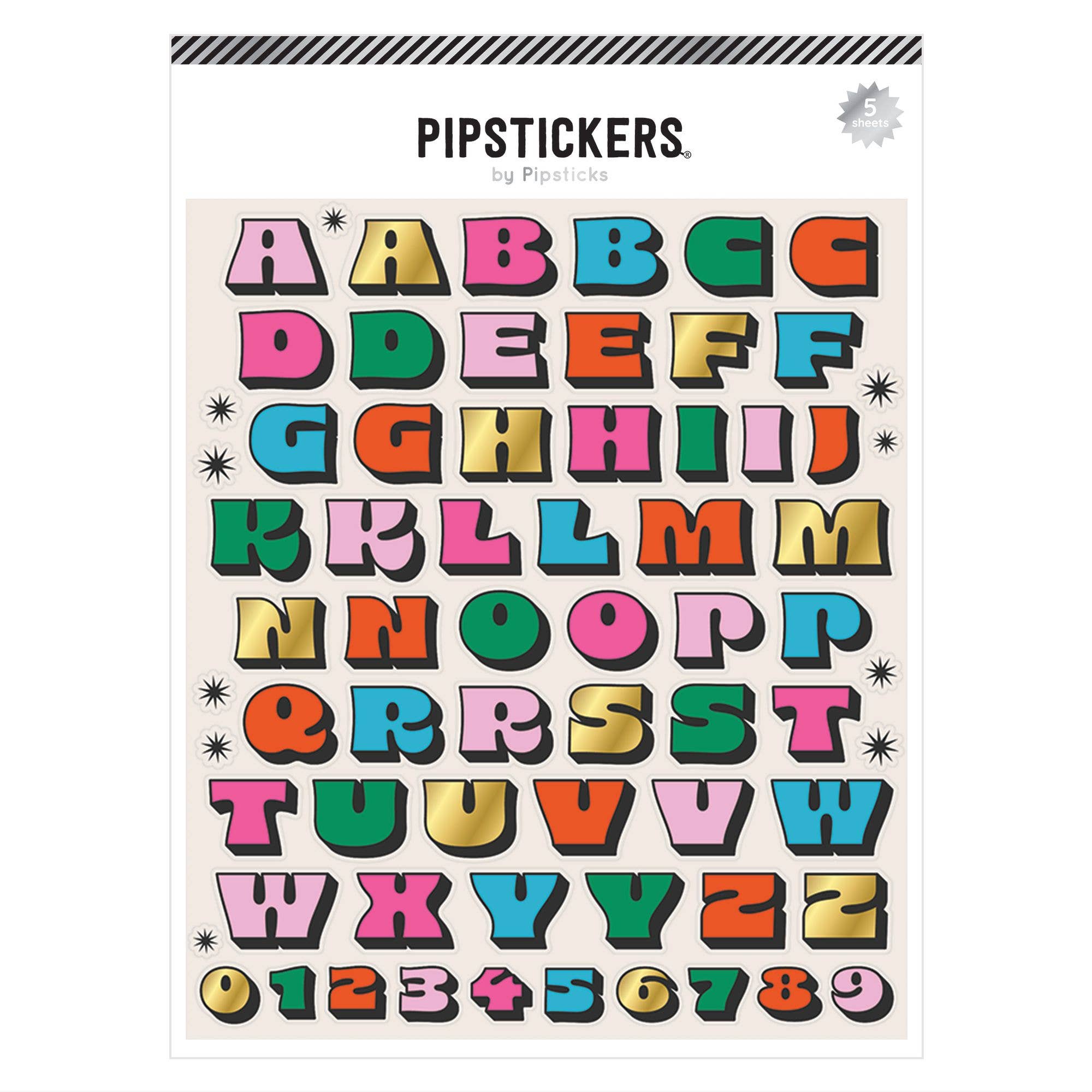 "Color Me Retro" Big Alphabet Stickers (5ct)