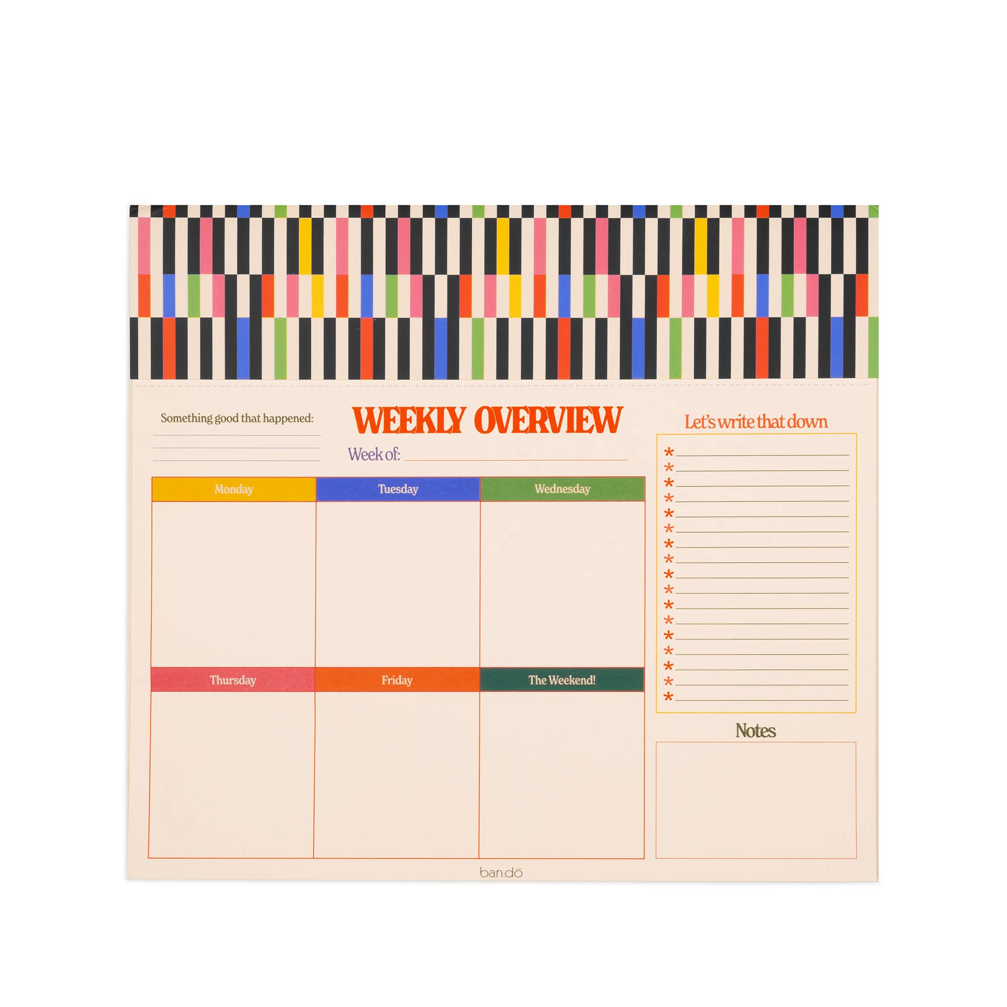 Desk Notepad: Mid Century Stripe