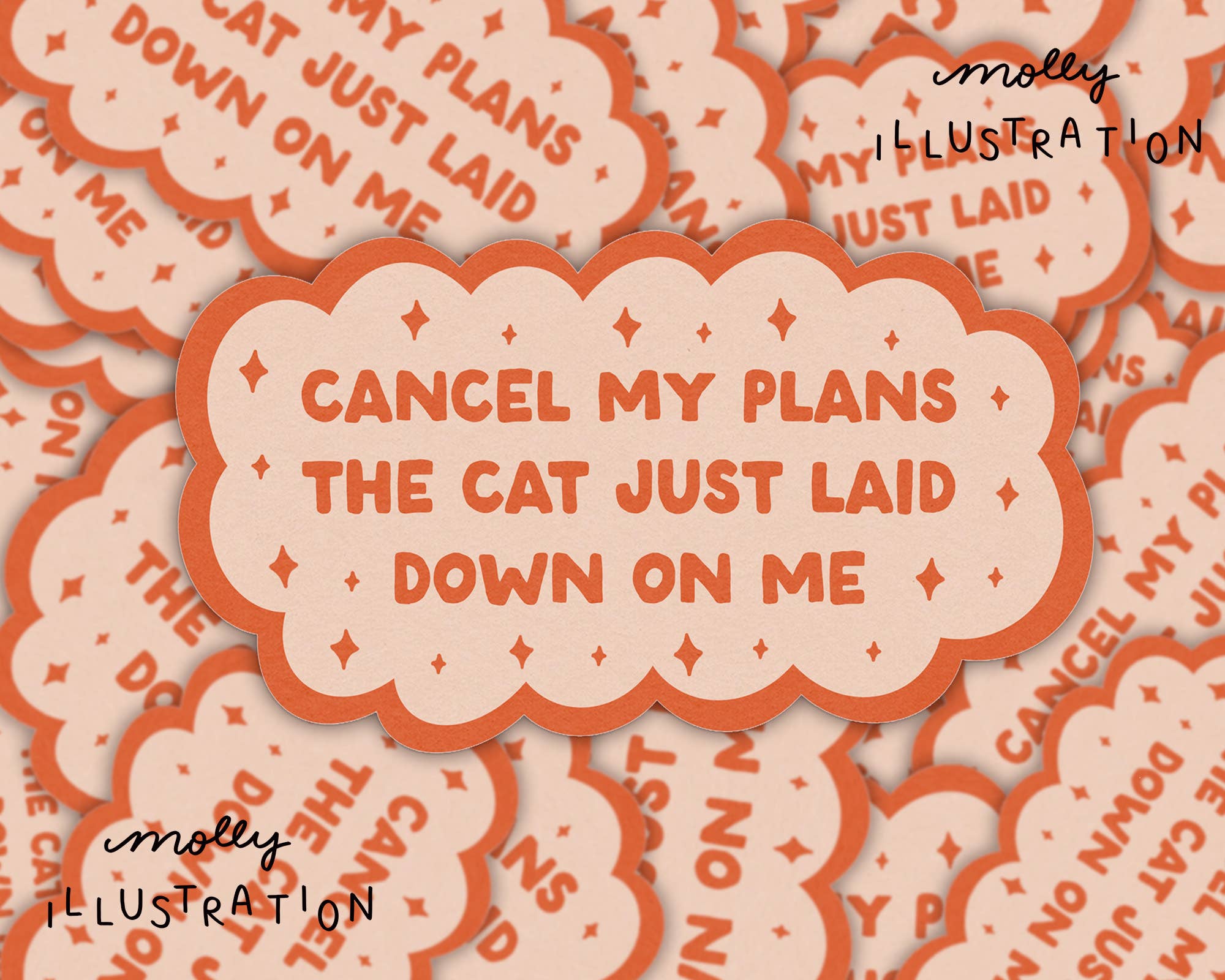 "Cancel My Plans - Cat" Waterproof Vinyl Sticker