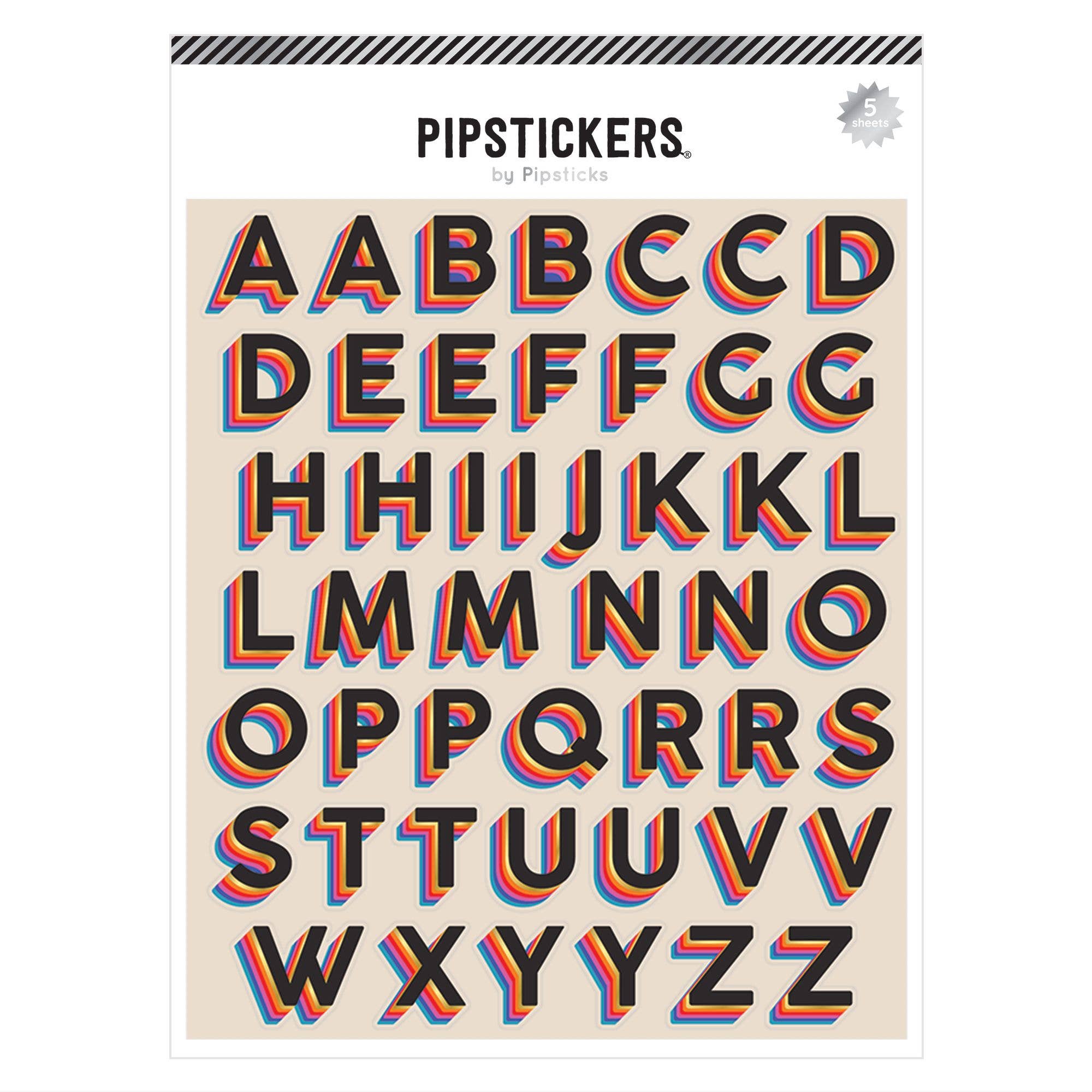 "Color Stacked" Big Alphabet Stickers (5ct)