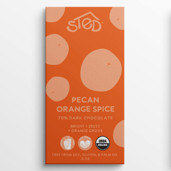 Mini Pecan Orange Spice (70% Dark Chocolate)