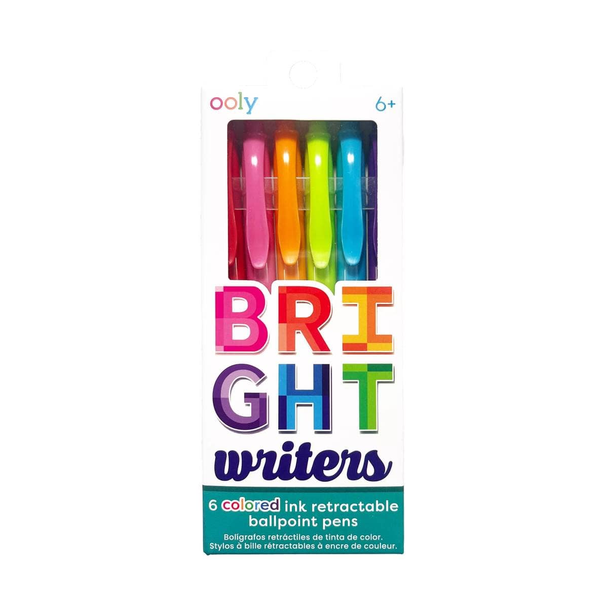 Bright Writers Colored Ballpoint Pens (Set of 6)