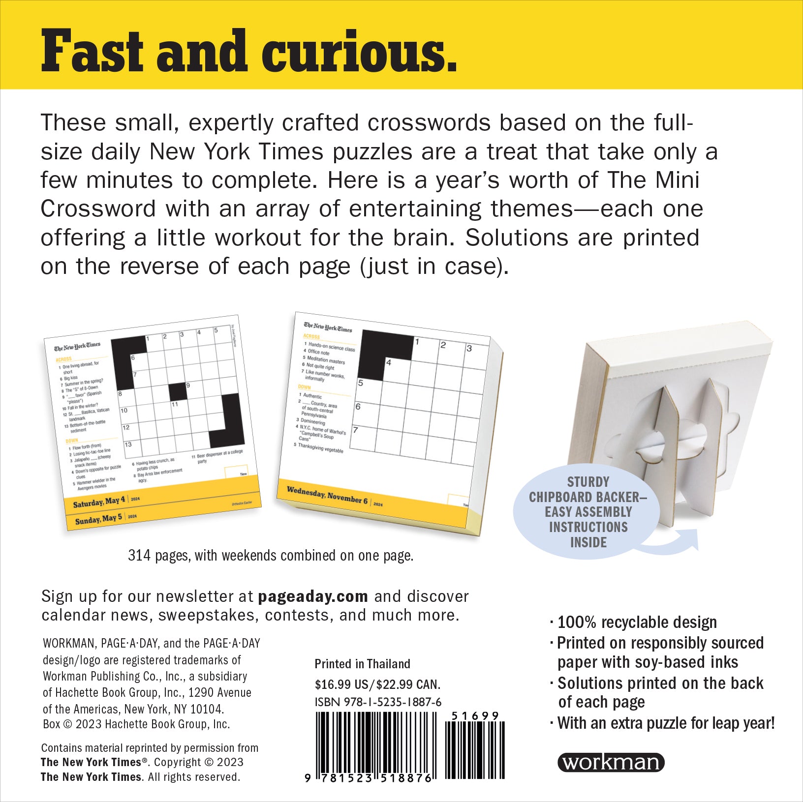 2024 New York Times Mini Crossword PageADay Calendar More Than Words