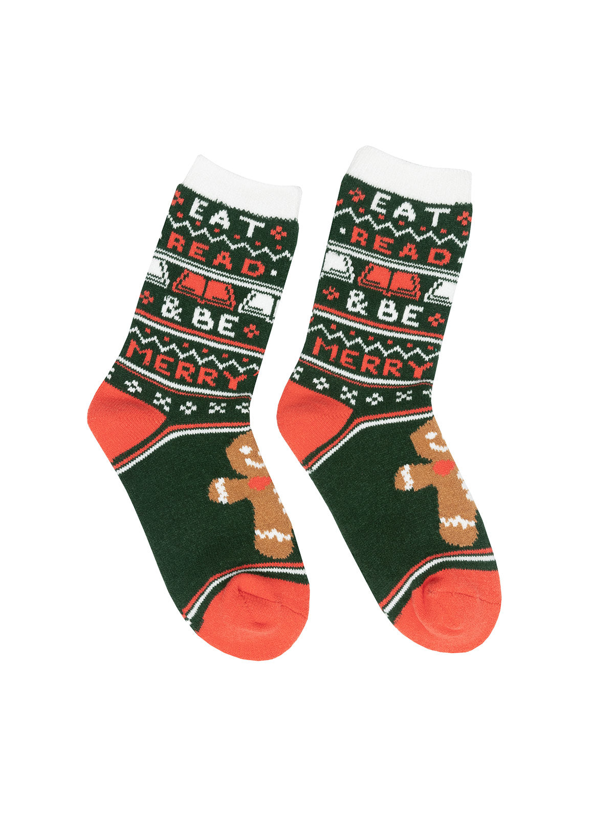 "Eat, Read, & Be Merry" Cozy Socks