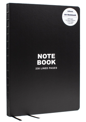 "Classic Black" Hardcover A4 Notebook