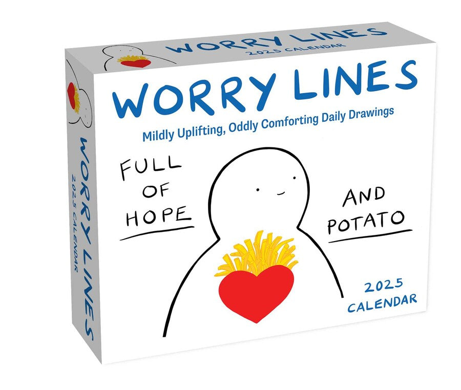 Worry Lines 2025 Day-To-Day Calendar: Mildly Uplifting Oddly Comforting Daily Drawings