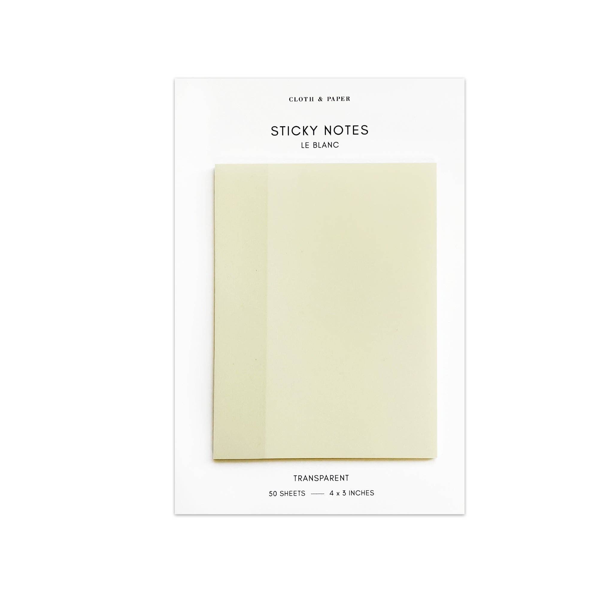 Transparent Rectangular Sticky Notes | Le Blanc | 4x3