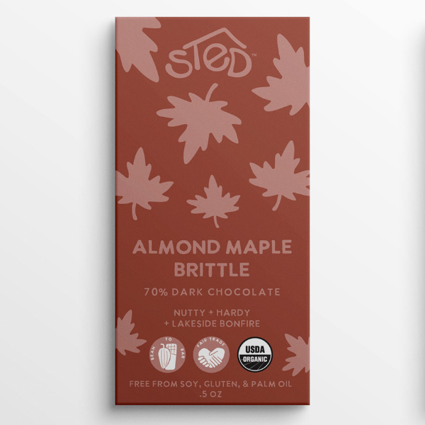 Mini Almond Maple Brittle (70% Dark Chocolate)