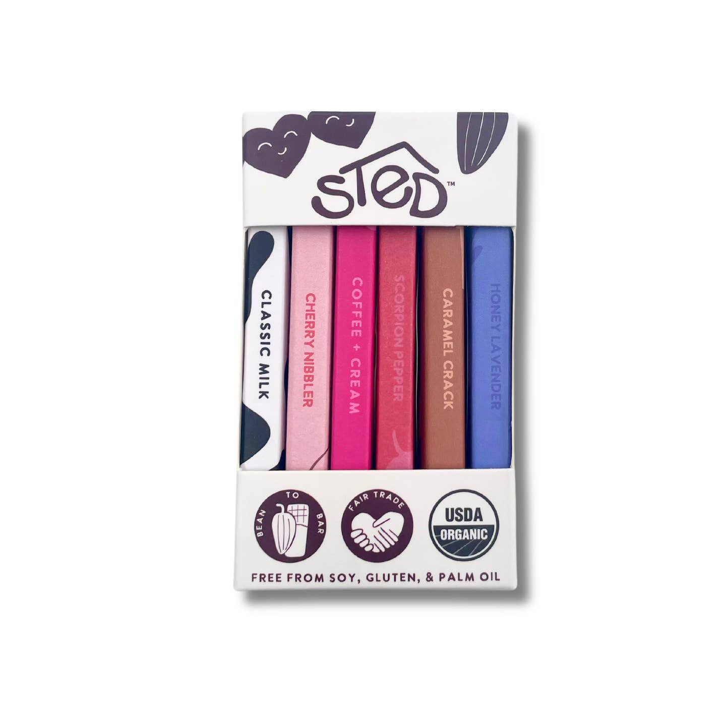 Sted's Bestselling Mini Chocolate Bars - Valentine's (6-Pack)