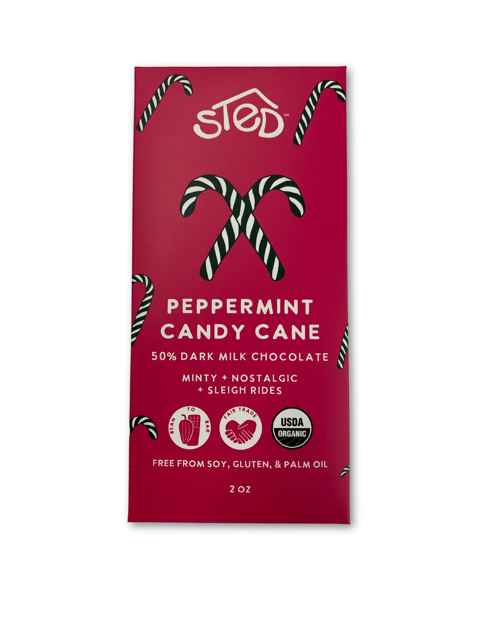 Peppermint Candy Cane (50% Dark Milk Chocolate)