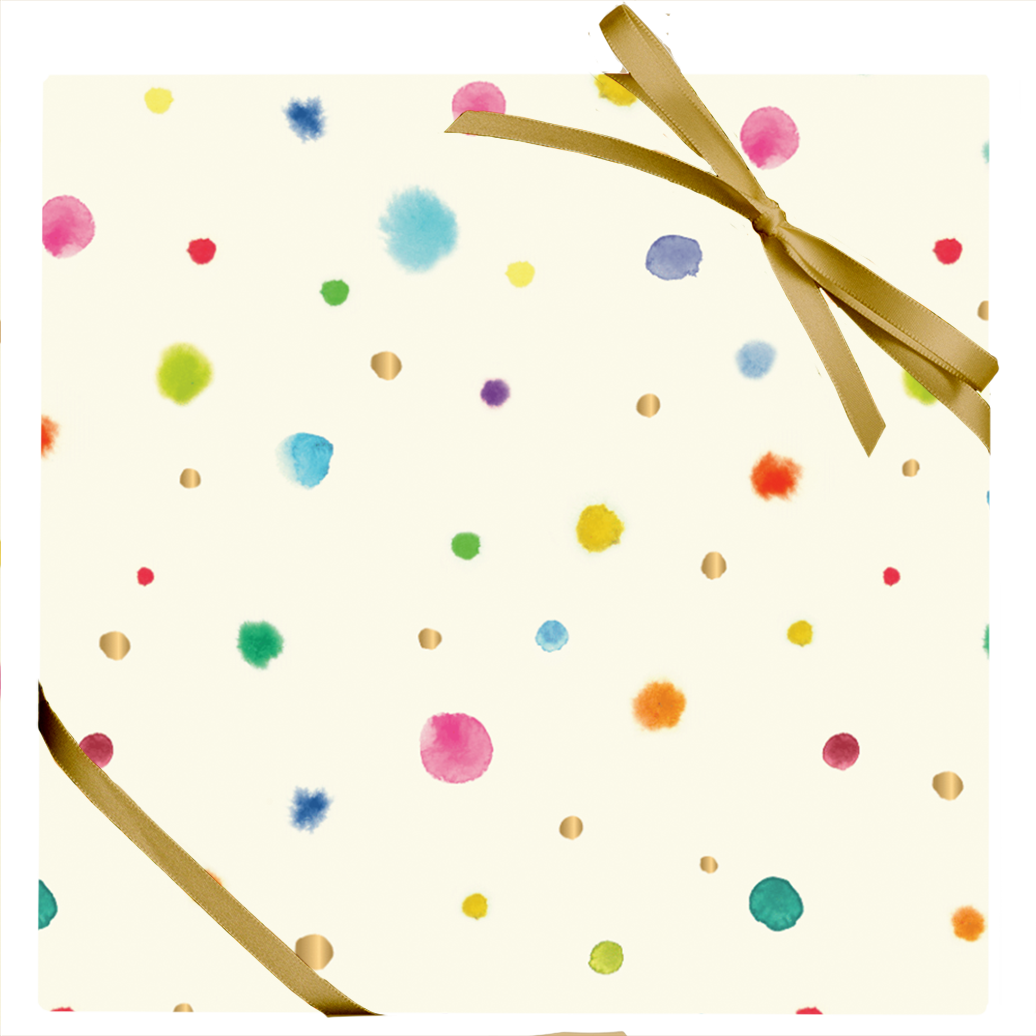 "Colorful Watercolor Dots" Stone Wrapping Paper