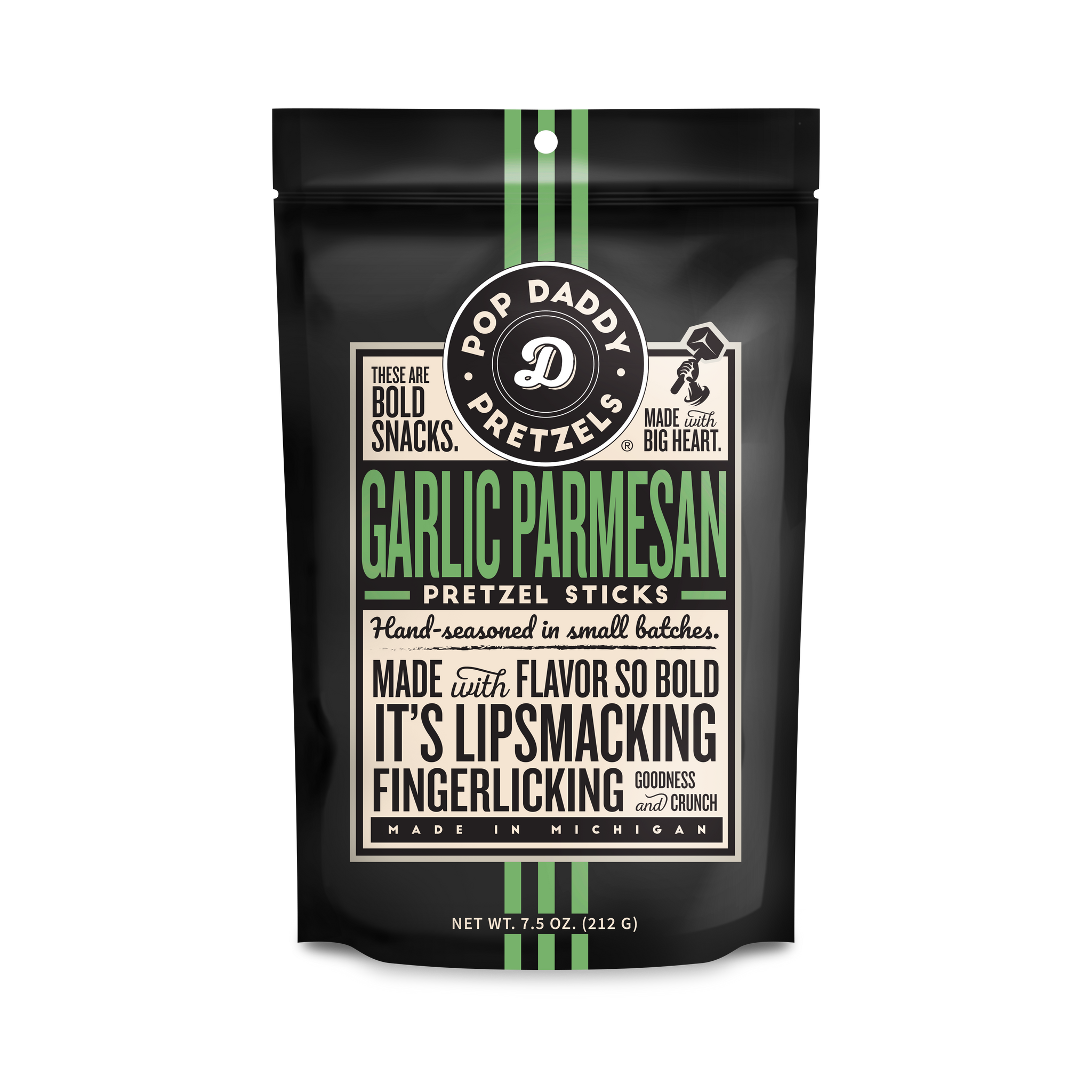 Pop Daddy: Garlic Parmesan Seasoned Pretzels (7.5oz)