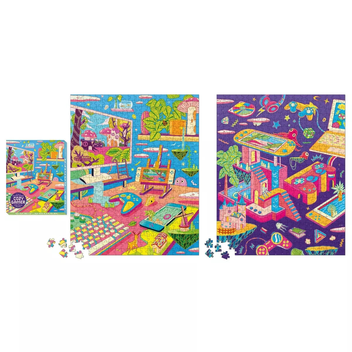 "Cozy Gamer" 2-In-1 Double-Sided Puzzle (500 Piece)