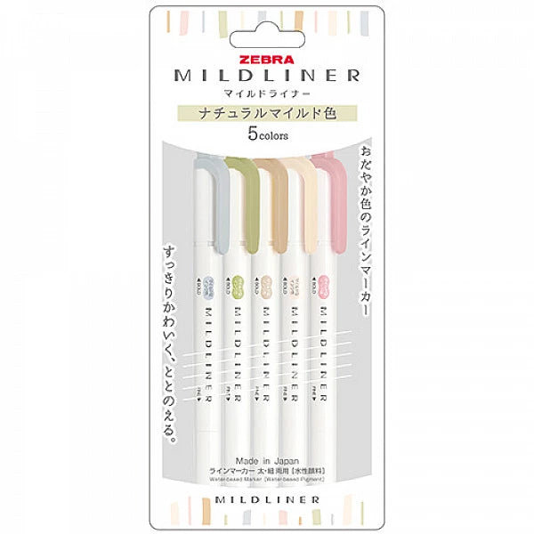 Zebra MILDLINER Dual-Tip Creative Highlighter (5-Color Set)