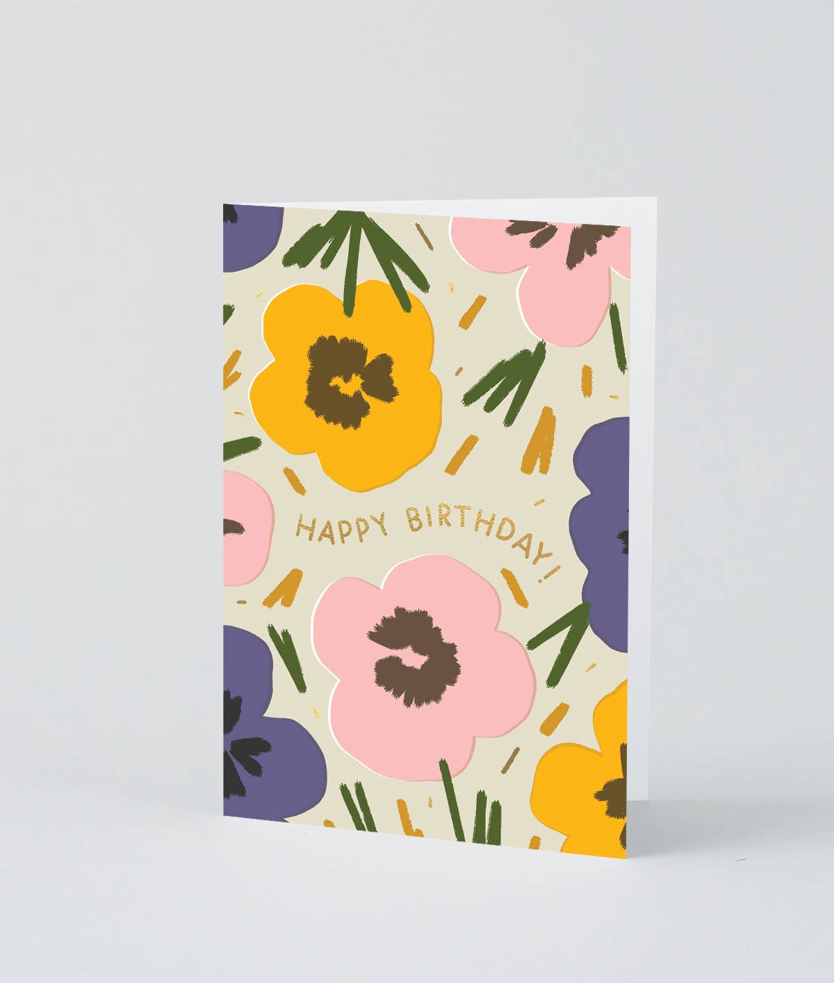 "Happy Birthday Flowers" Foiled Card