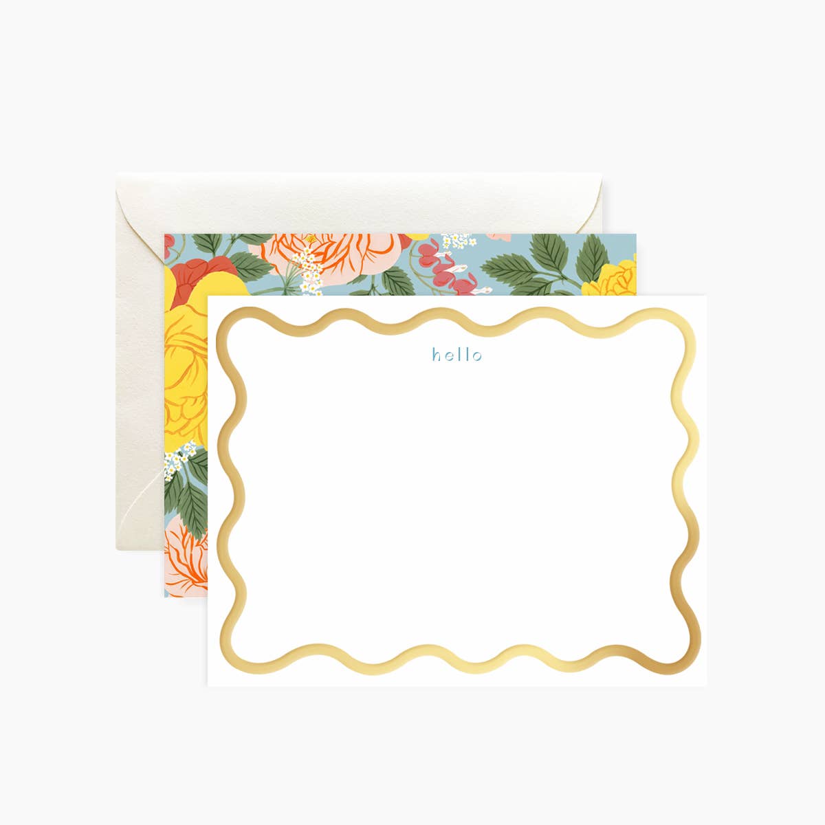 "Hello" Nostalgic Florals Notecards - Set of 4